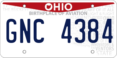 OH license plate GNC4384