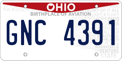 OH license plate GNC4391