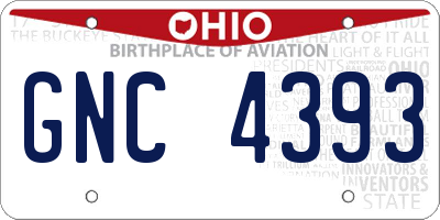 OH license plate GNC4393