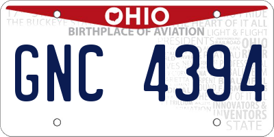 OH license plate GNC4394
