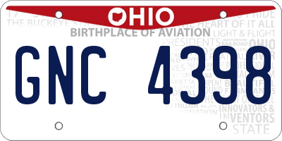 OH license plate GNC4398