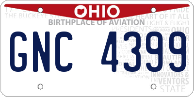 OH license plate GNC4399