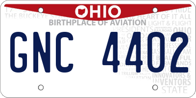 OH license plate GNC4402