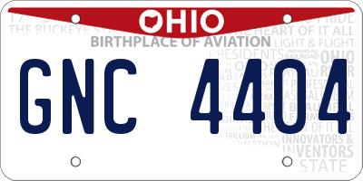 OH license plate GNC4404