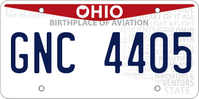 OH license plate GNC4405