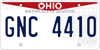 OH license plate GNC4410