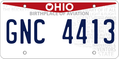 OH license plate GNC4413