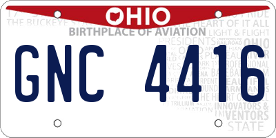 OH license plate GNC4416