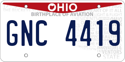 OH license plate GNC4419