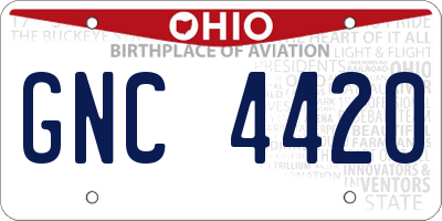 OH license plate GNC4420