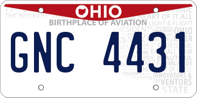 OH license plate GNC4431