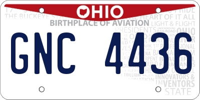 OH license plate GNC4436