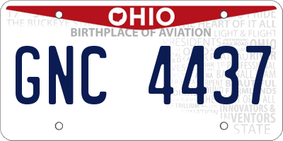 OH license plate GNC4437