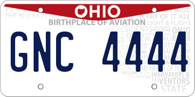 OH license plate GNC4444