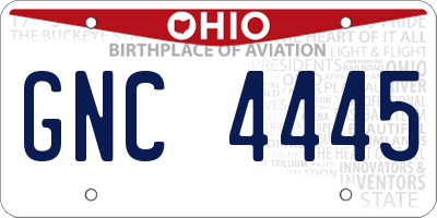 OH license plate GNC4445