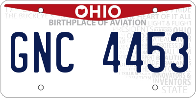 OH license plate GNC4453