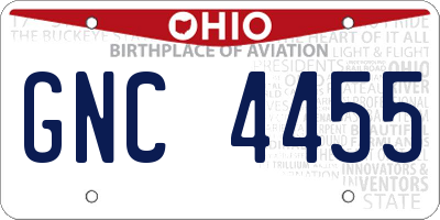 OH license plate GNC4455