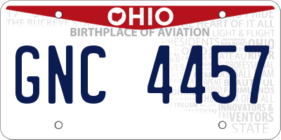 OH license plate GNC4457