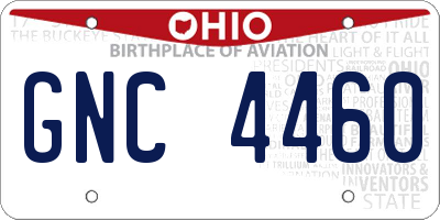 OH license plate GNC4460