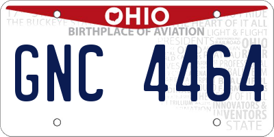 OH license plate GNC4464