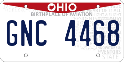 OH license plate GNC4468