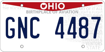 OH license plate GNC4487