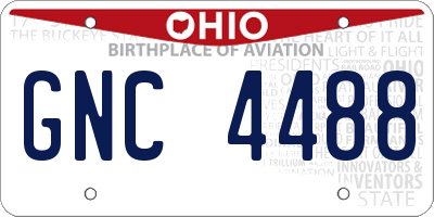 OH license plate GNC4488