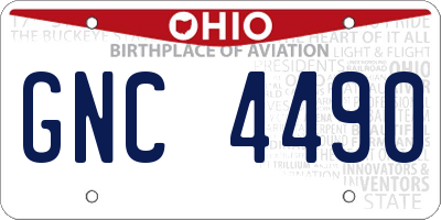 OH license plate GNC4490