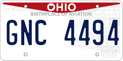 OH license plate GNC4494