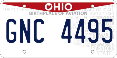 OH license plate GNC4495