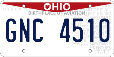 OH license plate GNC4510