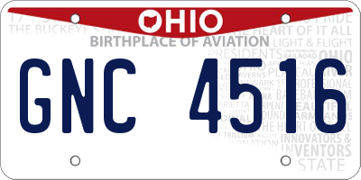 OH license plate GNC4516