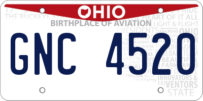 OH license plate GNC4520