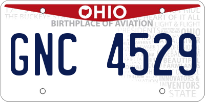 OH license plate GNC4529