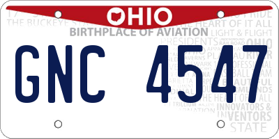 OH license plate GNC4547