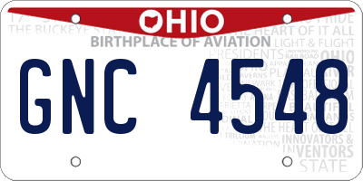 OH license plate GNC4548