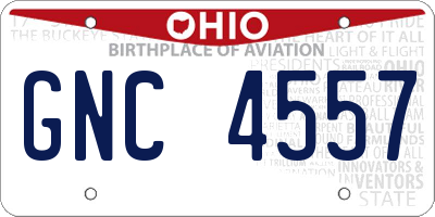 OH license plate GNC4557