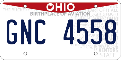 OH license plate GNC4558