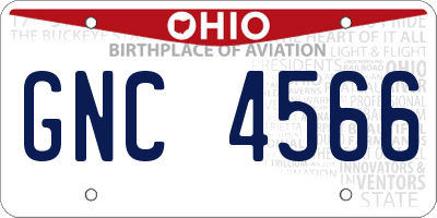 OH license plate GNC4566