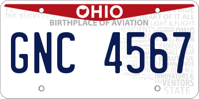 OH license plate GNC4567