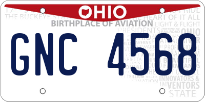 OH license plate GNC4568