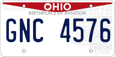 OH license plate GNC4576