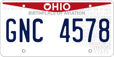 OH license plate GNC4578