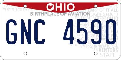 OH license plate GNC4590