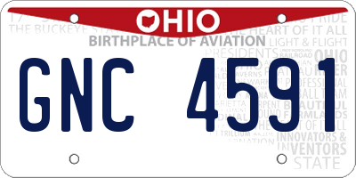 OH license plate GNC4591