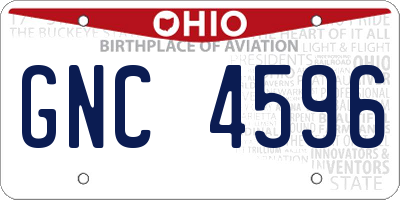 OH license plate GNC4596