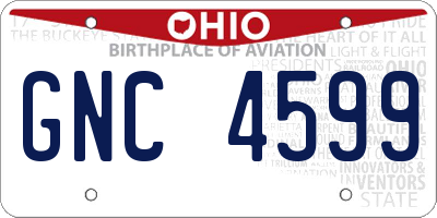 OH license plate GNC4599