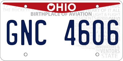 OH license plate GNC4606