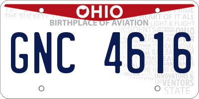 OH license plate GNC4616