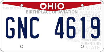 OH license plate GNC4619